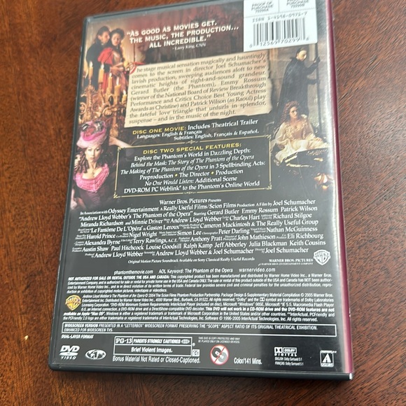The Phantom Of The Opera Widescreen Edition 2 Disc Special Edition DVD Movie - Picture 2 of 4